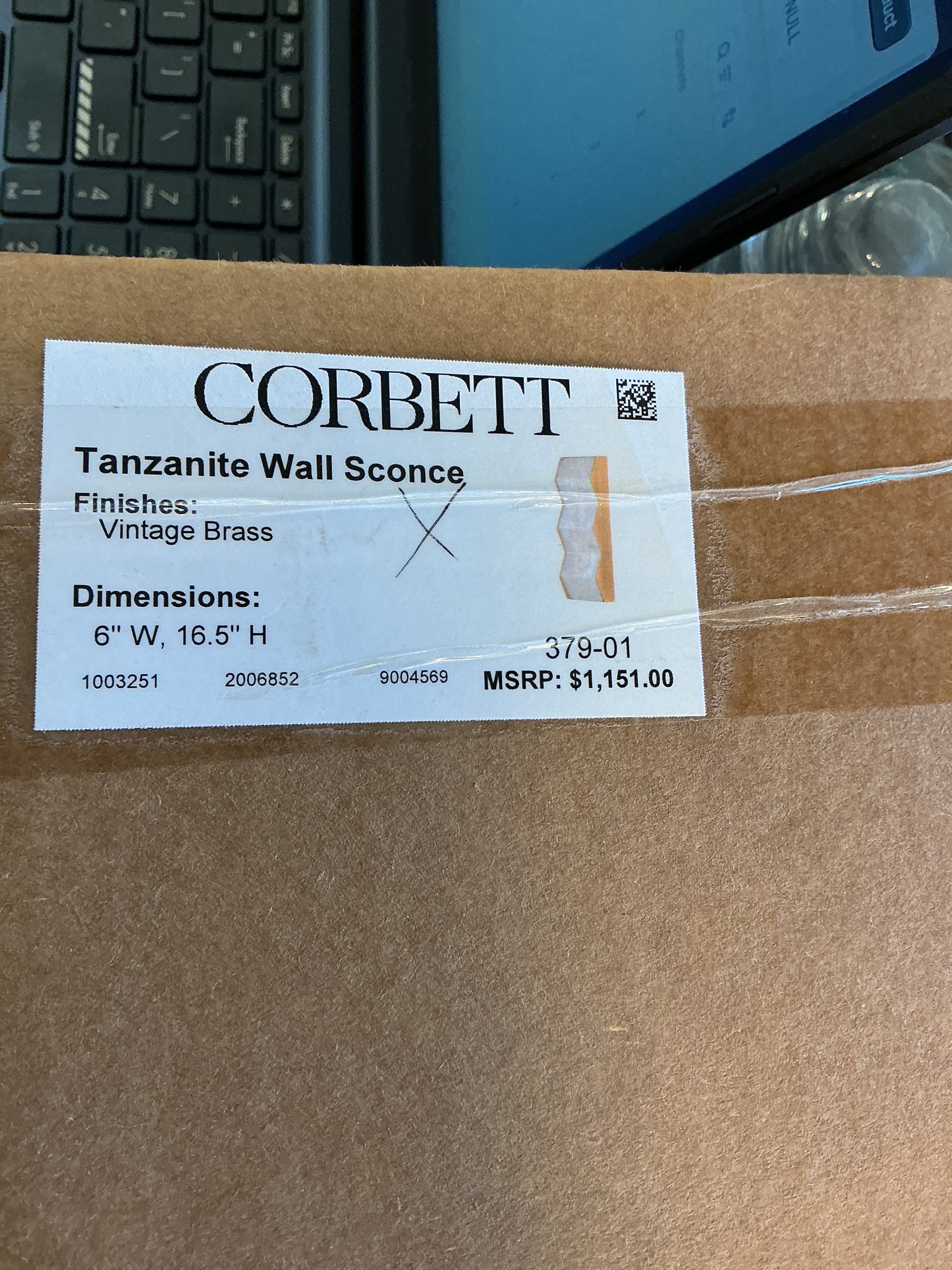 Tanzanite wall sconce