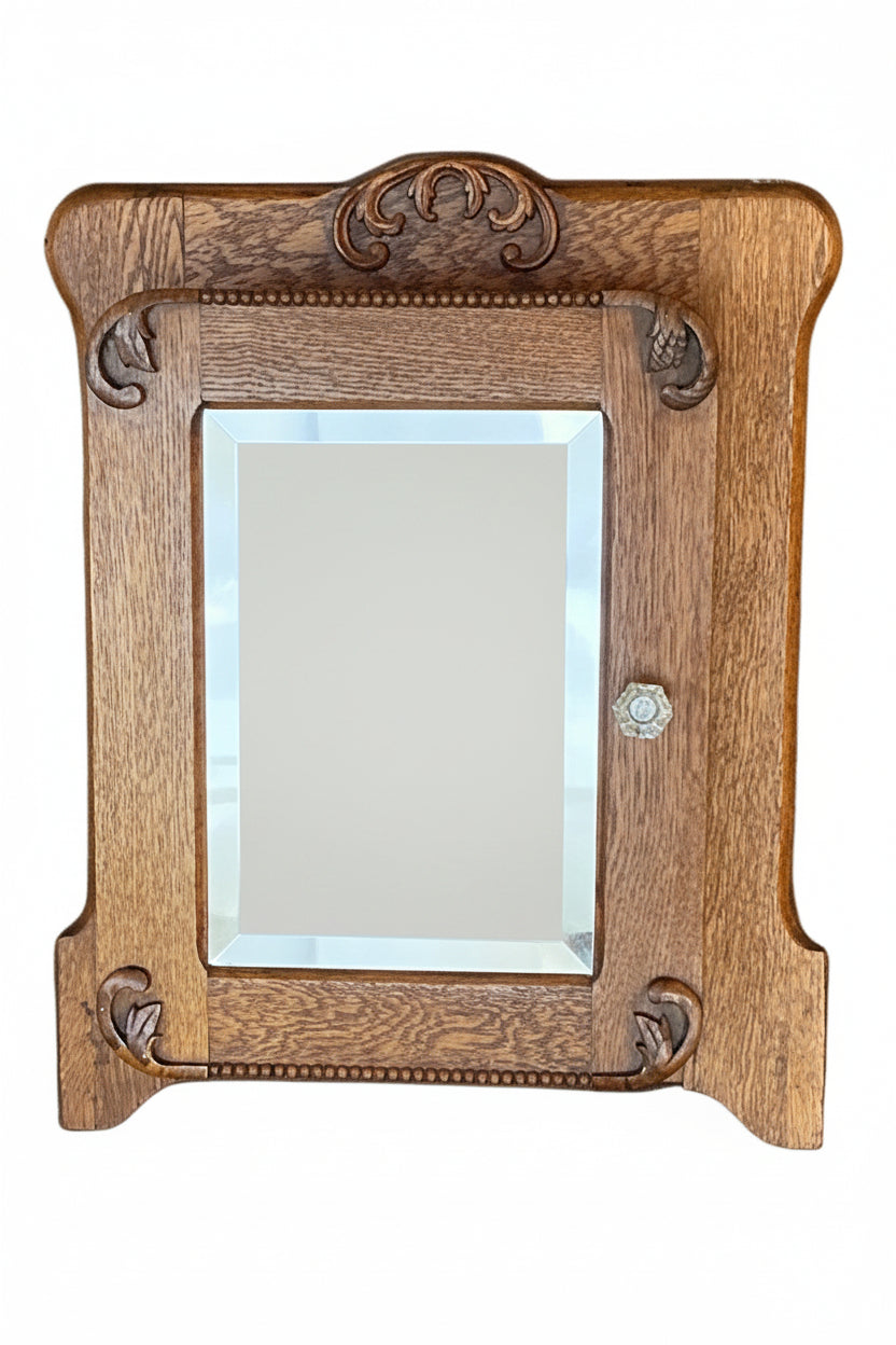 Oak Mirrored Medicine Cabinet