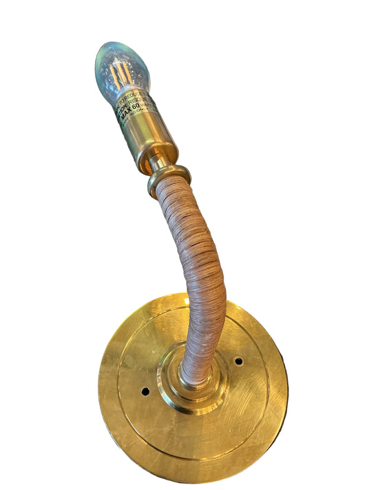 Brass & Rattan Sconce
