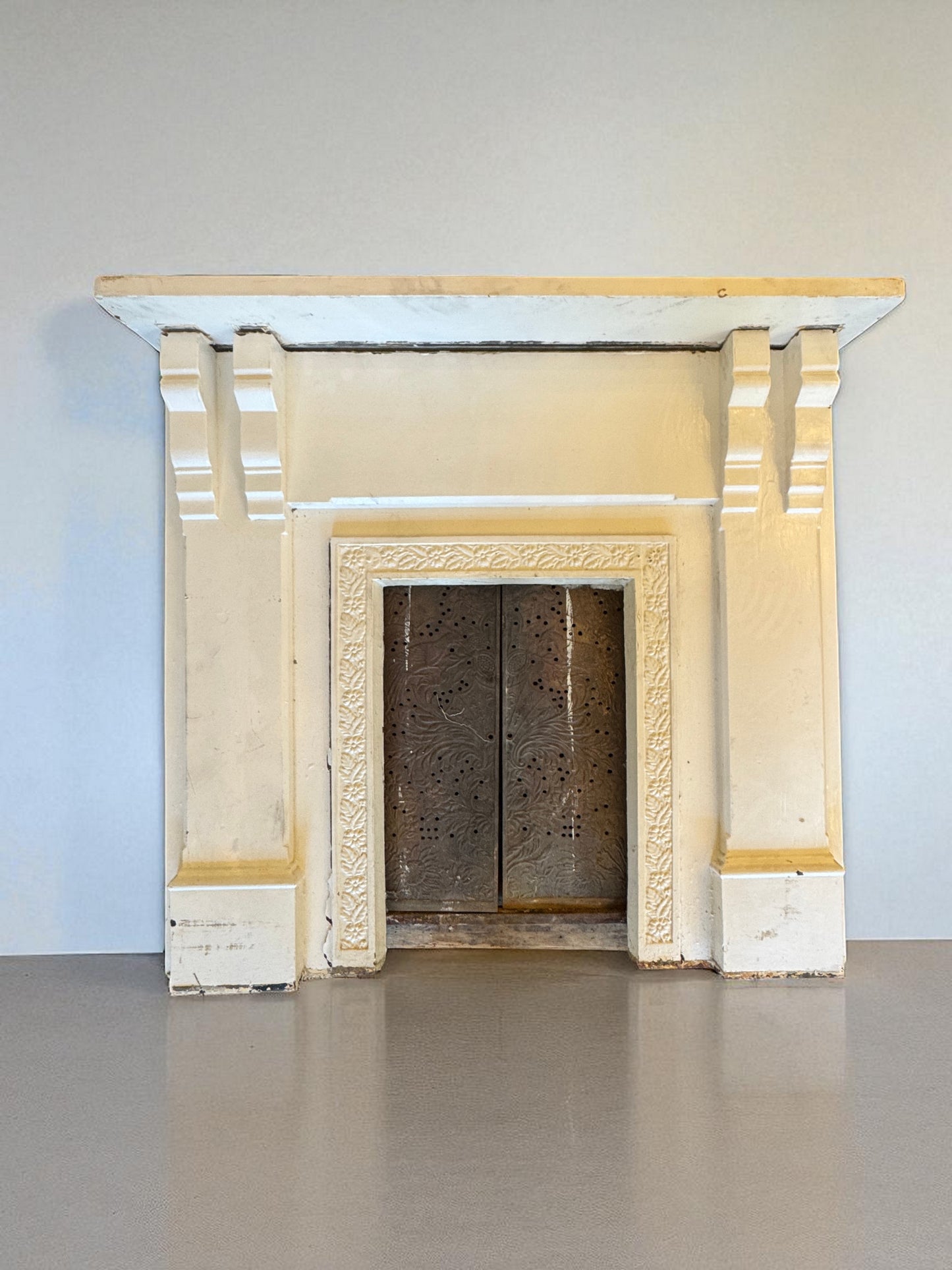 Vintage Cast Iron Fireplace Surround