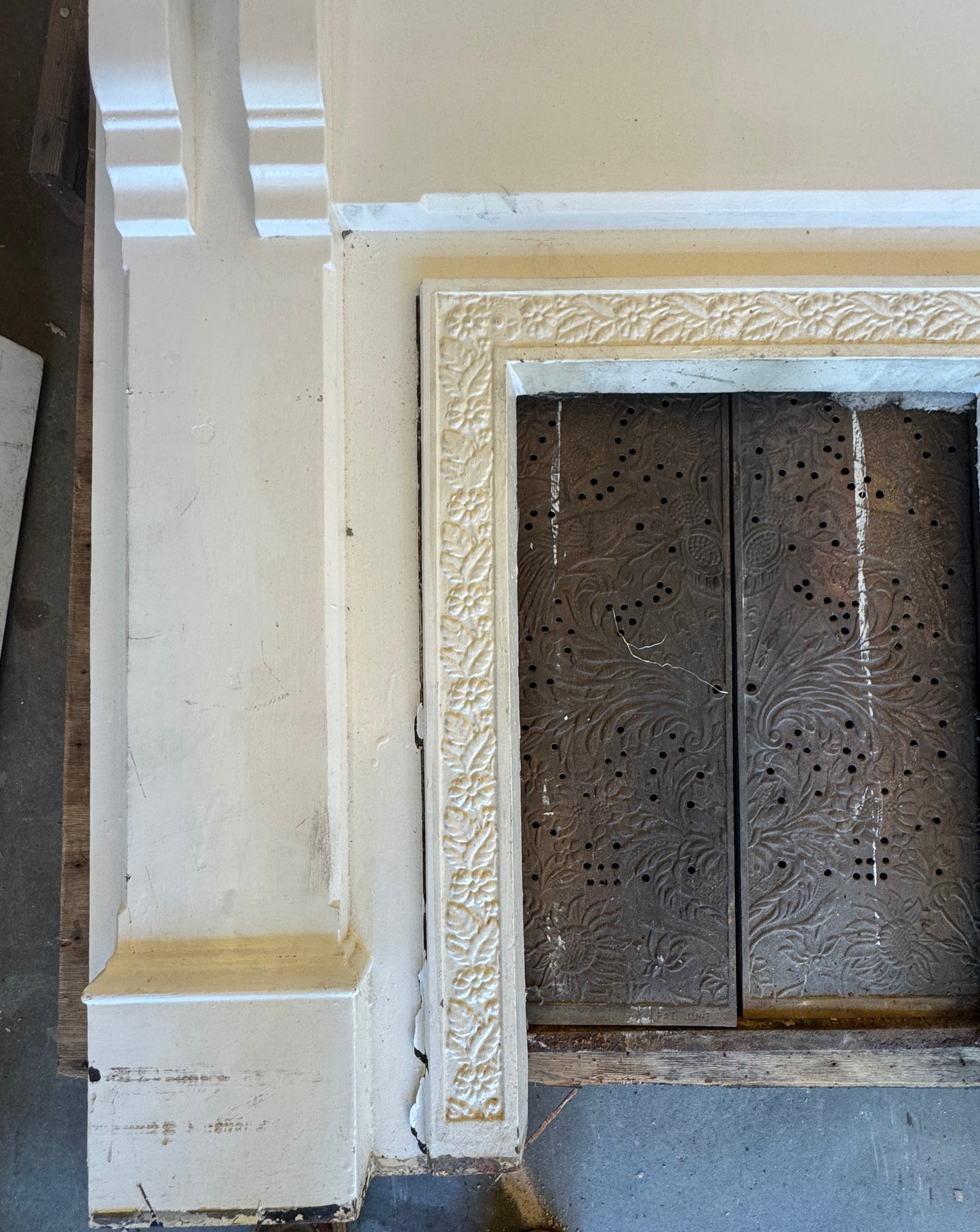 Vintage Cast Iron Fireplace Surround