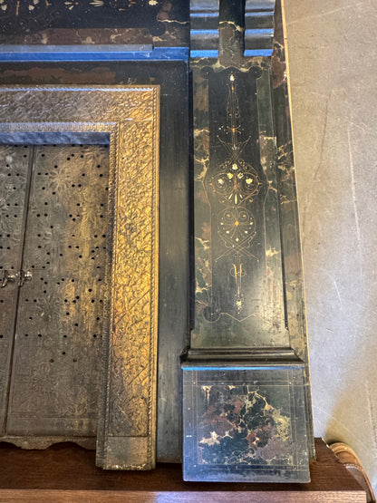 Vintage Hand Painted Cast Iron Fireplace Surround