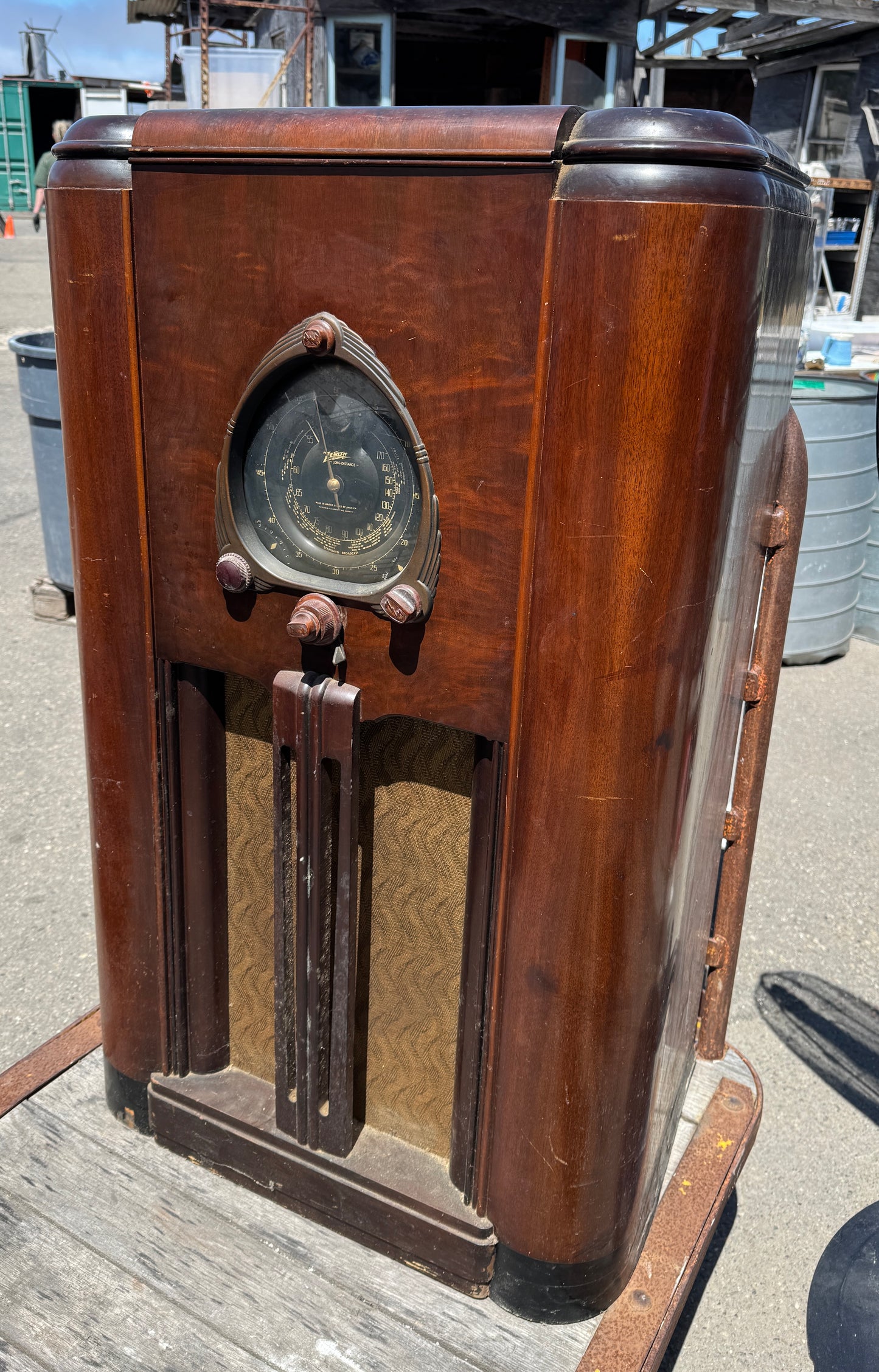 Art Deco Zenith Console Tube Radio 78 Record Player