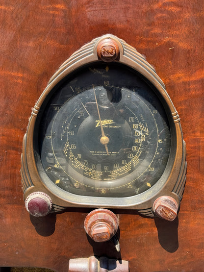 Art Deco Zenith Console Tube Radio 78 Record Player
