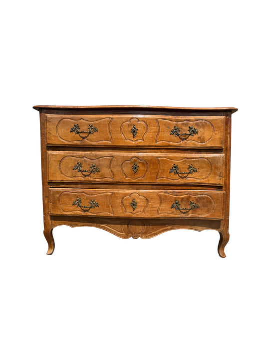 Antique Louis XV Style Blond Walnut Chest Of Drawers