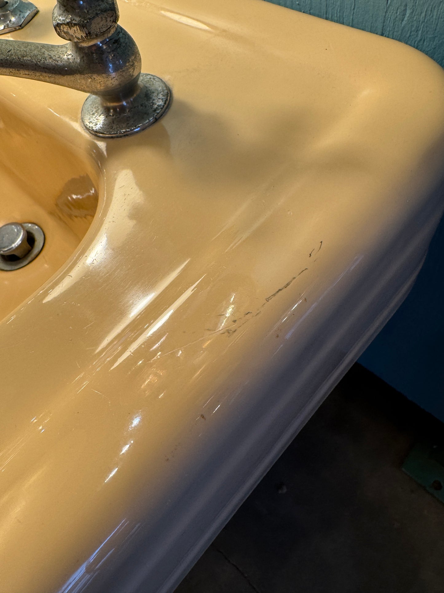 1950's Vintage Crane Cast Iron Bathroom Pedestal Sink