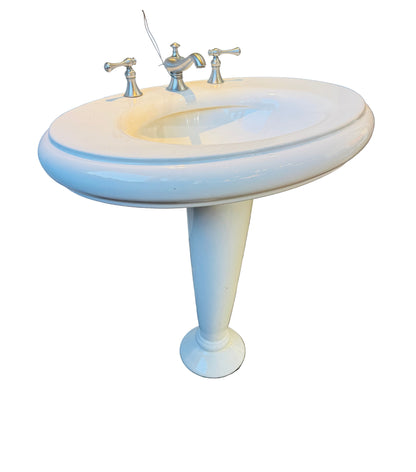 White Kohler Revival Lavatory Pedestal Sink Bathroom