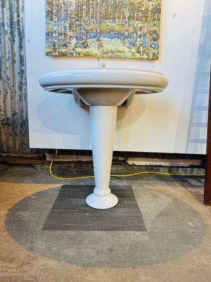 White Kohler Revival Lavatory Pedestal Sink Bathroom