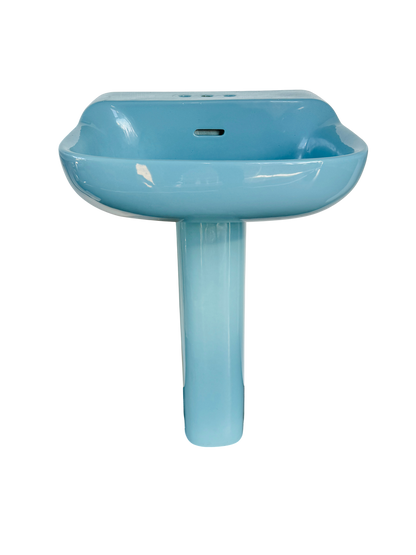 Vintage Light Blue Pedestal Sink