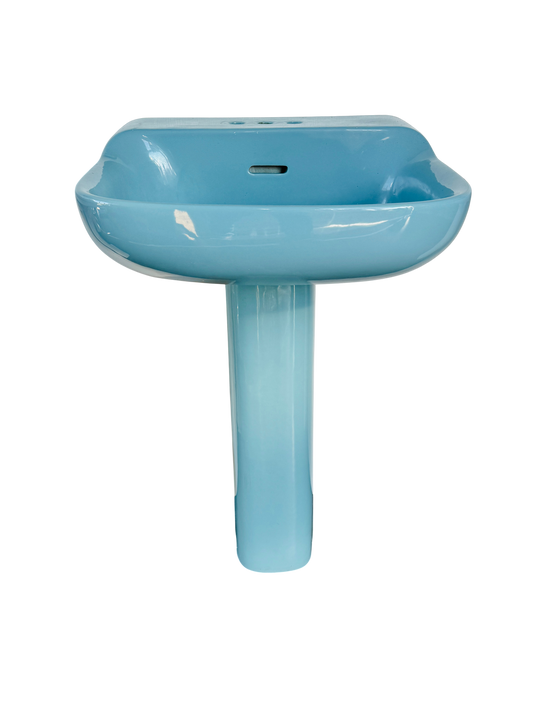 Vintage Light Blue Pedestal Sink