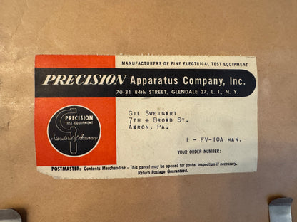 Precision Apparatus Co Vacuum Tube Tester Model EV-10A