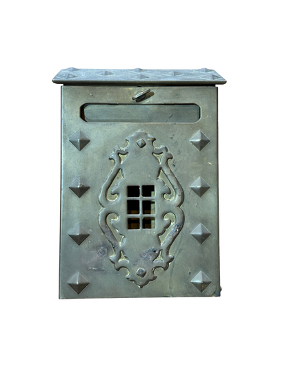 Vintage Brass Mailbox Wall Mount Arts & Crafts Tudor