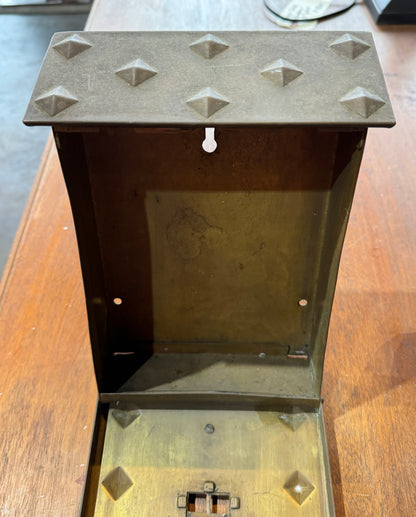 Vintage Brass Mailbox Wall Mount Arts & Crafts Tudor