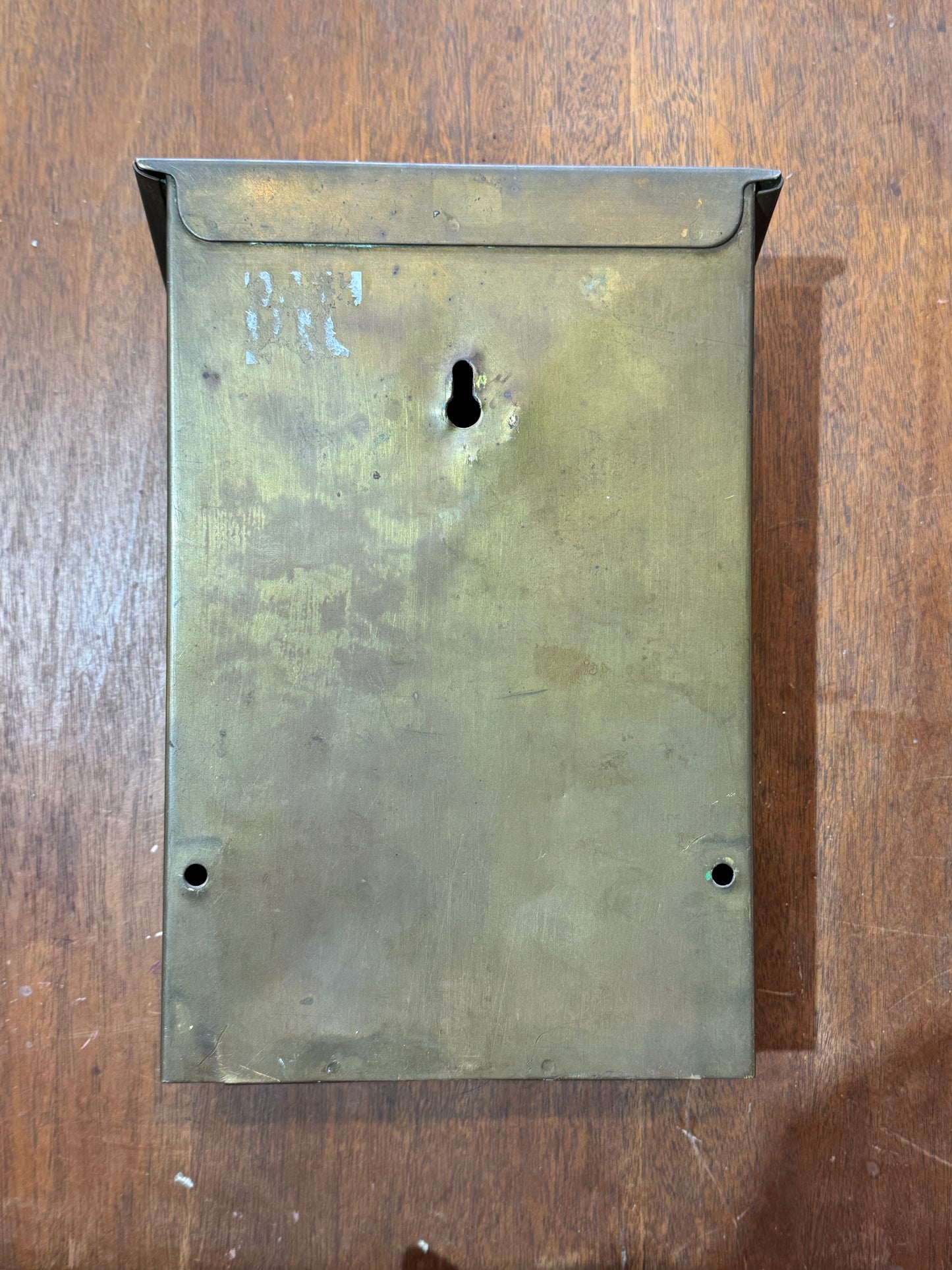 Vintage Brass Mailbox Wall Mount Arts & Crafts Tudor