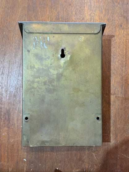 Vintage Brass Mailbox Wall Mount Arts & Crafts Tudor