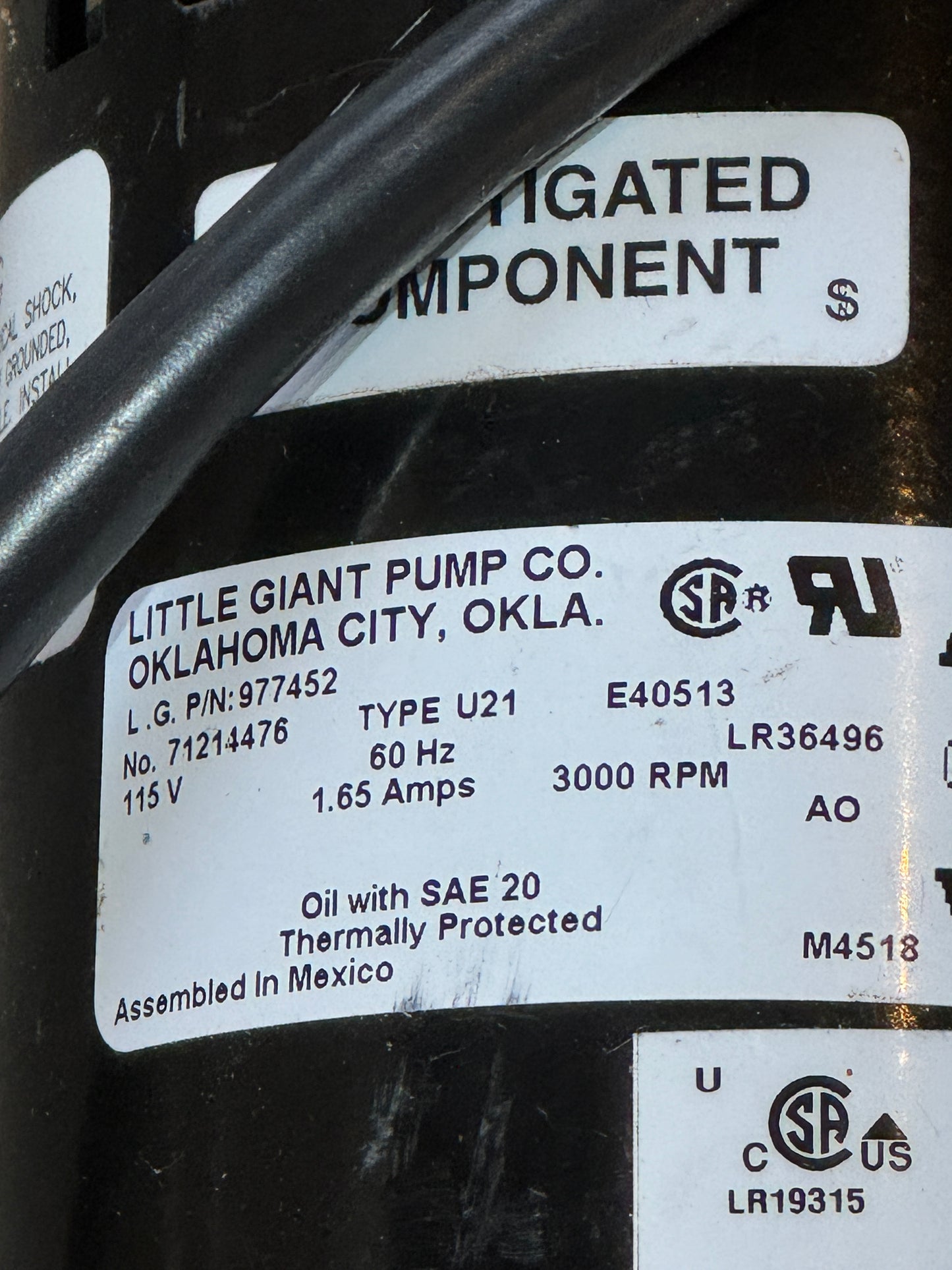 Little Giant 2-MD 1/30 HP 115-Volt, 510 GPH Magnetic Drive Pump