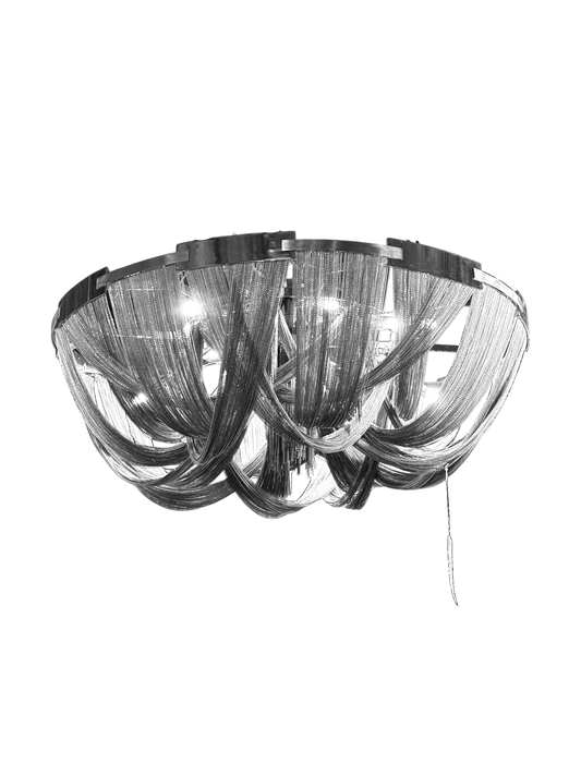 Terzani Soscik Flush Mount Nickel Chandelier