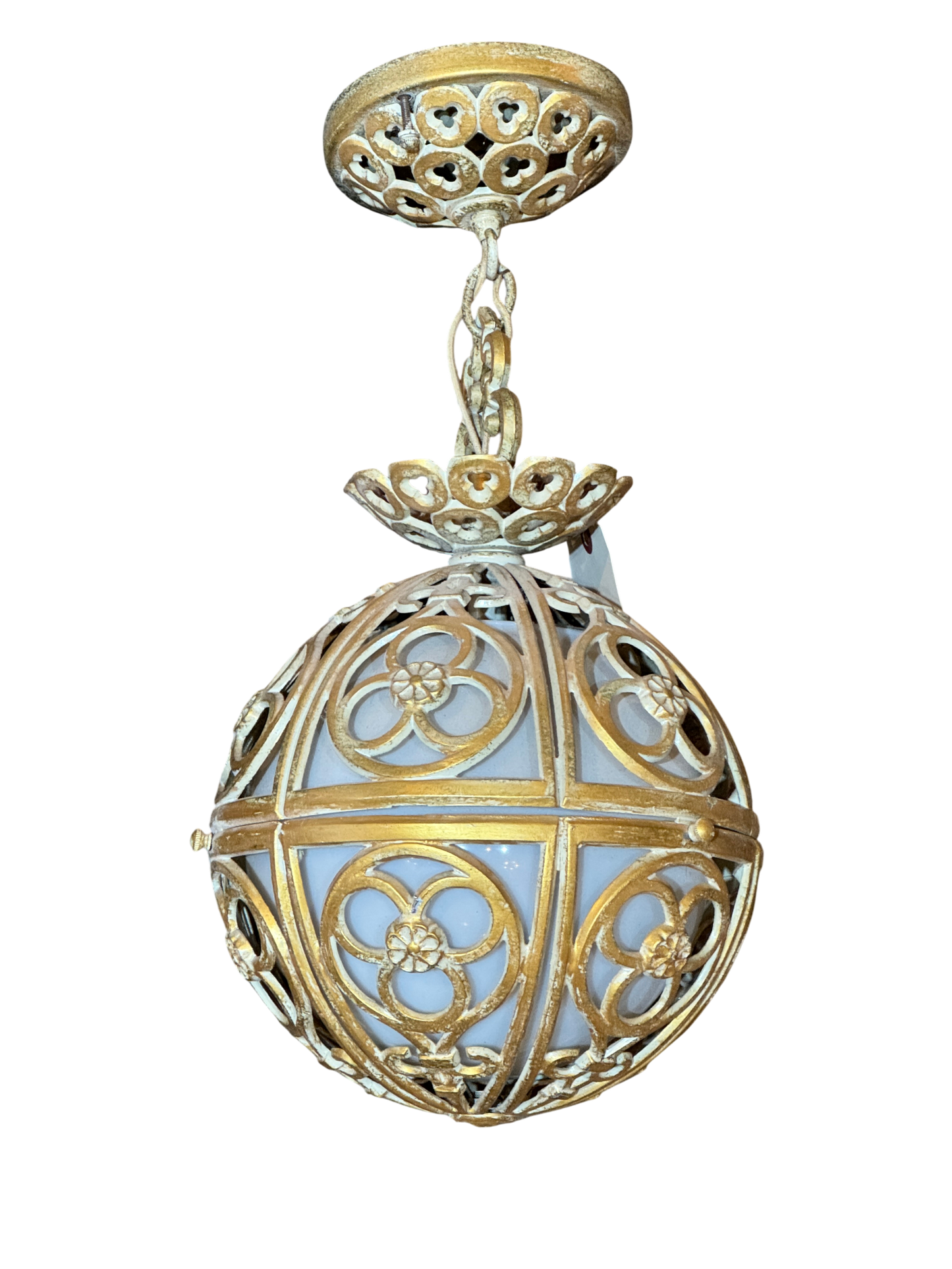 Vintage Brass Mid Century Modern Hanging Lamp