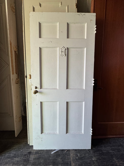 Solid Wood Exterior Front Door With Brass Speakeasy Port