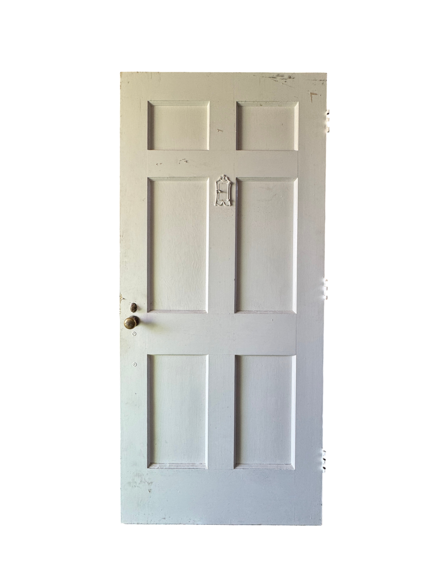 Solid Wood Exterior Front Door With Brass Speakeasy Port