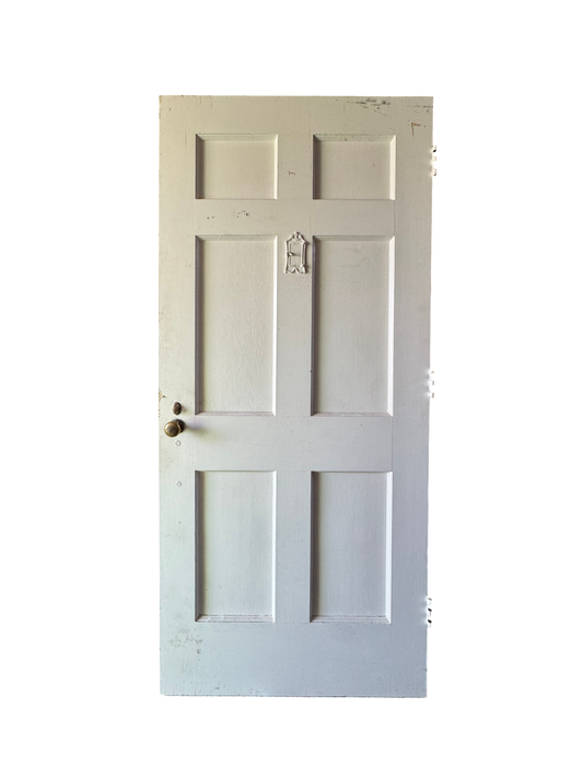 Solid Wood Exterior Front Door With Brass Speakeasy Port