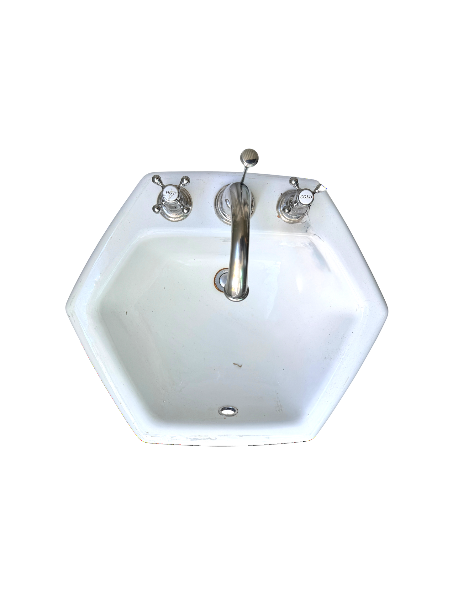 Kohler Cast Iron K2930 Drop-In Hexagon Sink With Perrin & Rowe Hardware