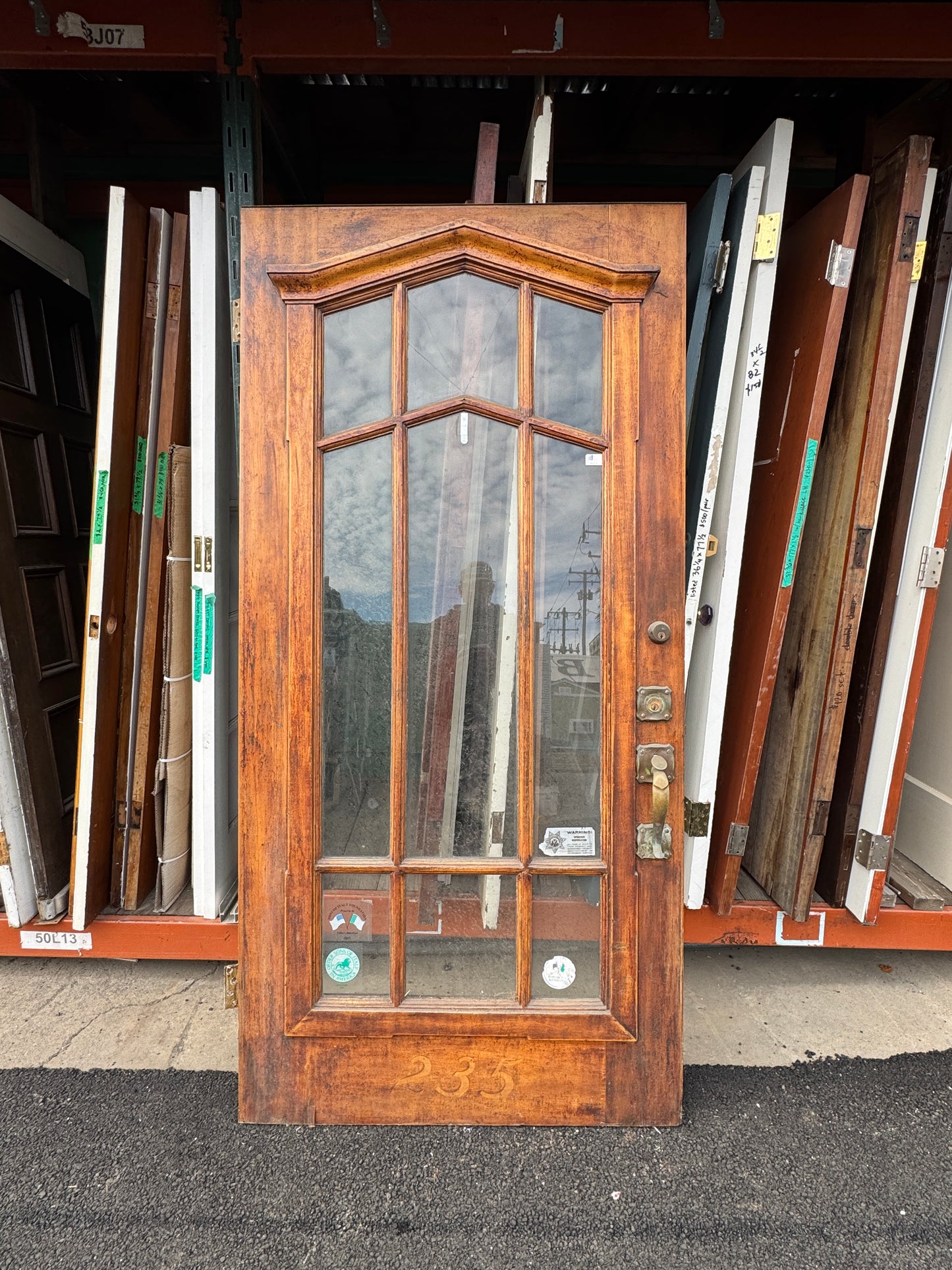 Large Vintage Solid Wood Exterior Front Door