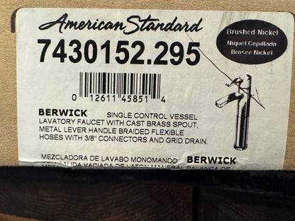 American Standard Berwick Brushed Nickel Bathroom Sink Faucet 7430152.295