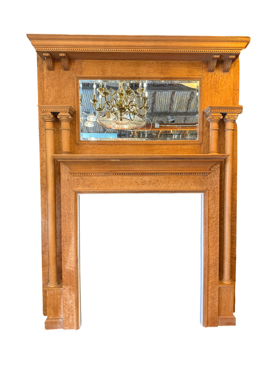 Vintage Birds Eye Maple Fireplace Surround