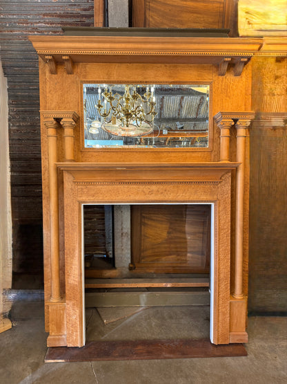 Vintage Birds Eye Maple Fireplace Surround