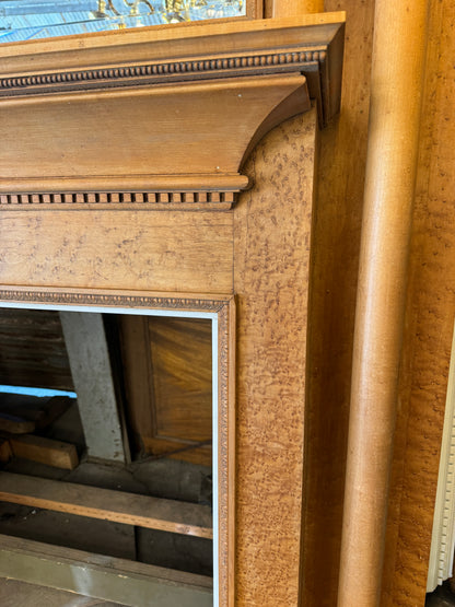Vintage Birds Eye Maple Fireplace Surround