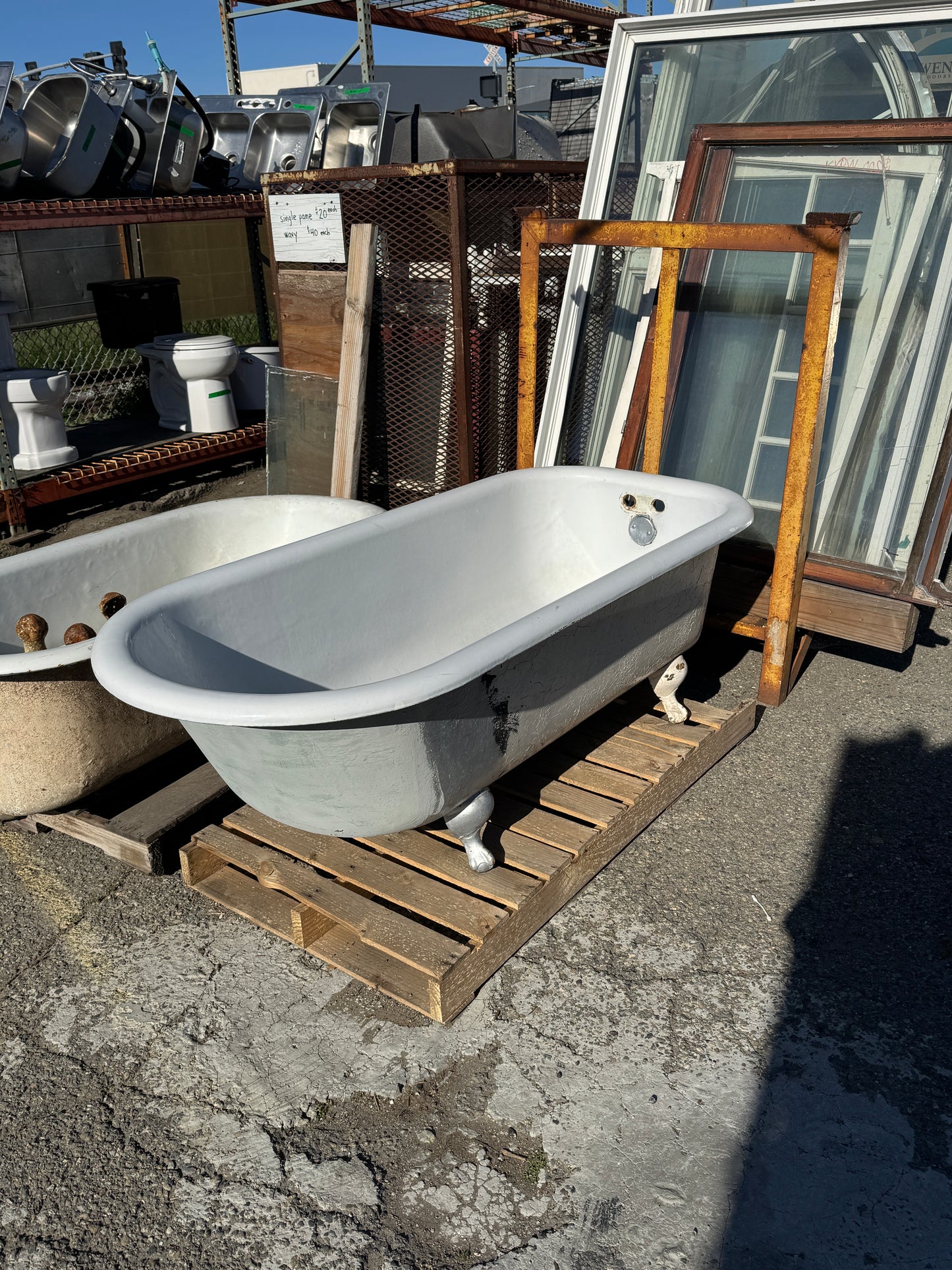 Vintage Cast Iron Clawfoot Bathtub