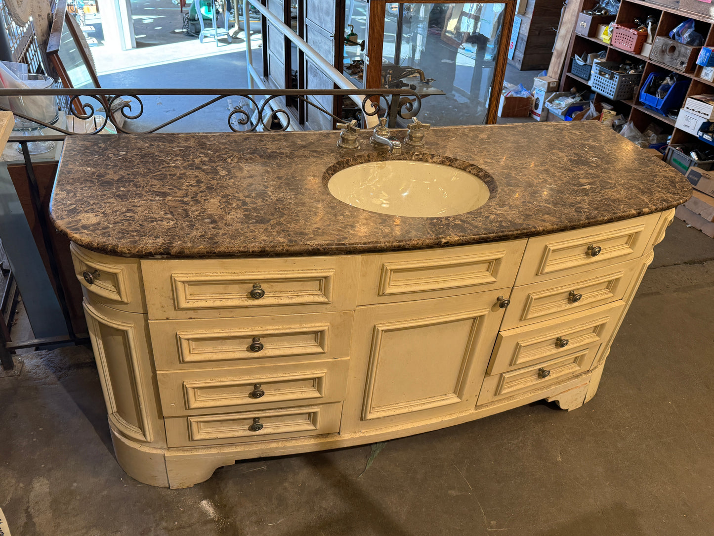 Marble Bathroom Vanity With Waterworks Hardware