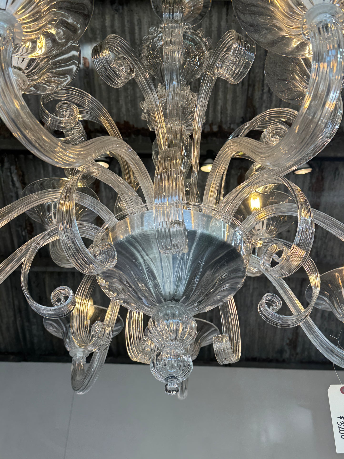 Venetian Primiero Murano Glass 12-Arm Chandelier