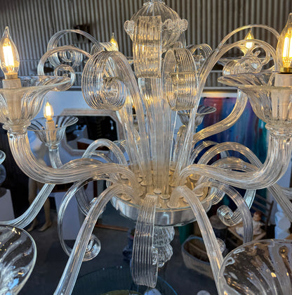 Venetian Primiero Murano Glass 12-Arm Chandelier