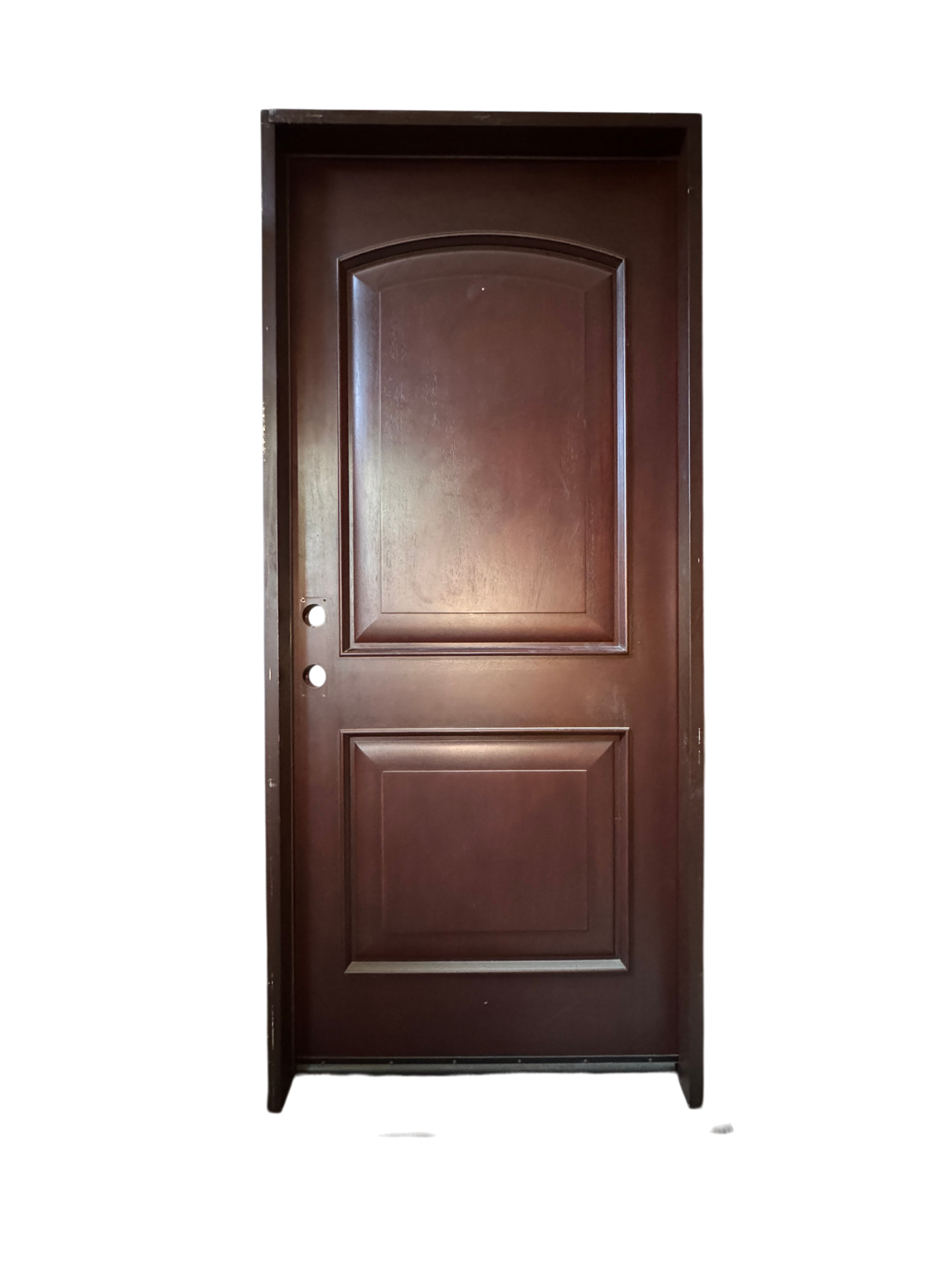 Large Dark Mahogany Exterior Door With Hardware