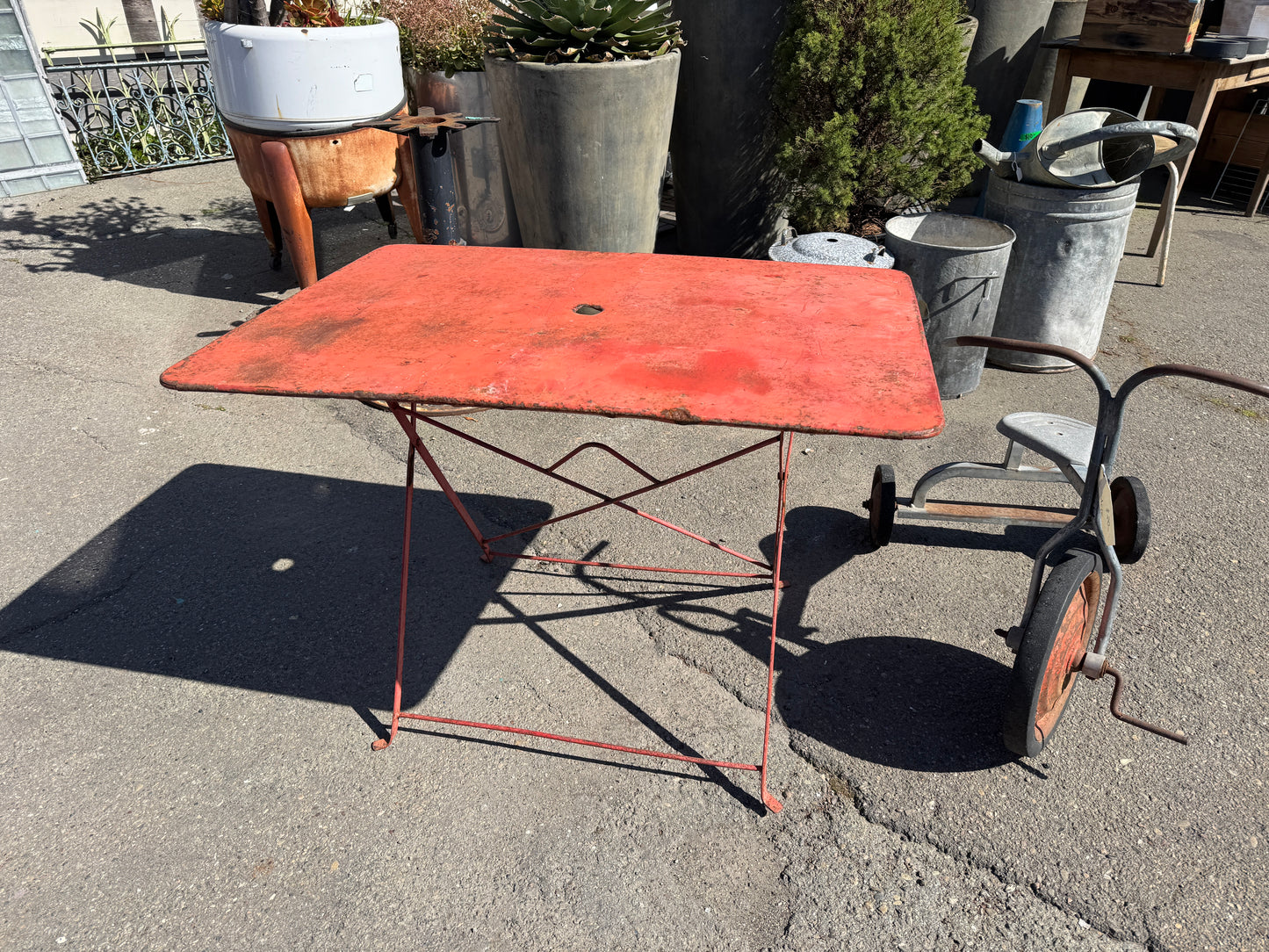 Vintage Outdoor Metal Folding Table
