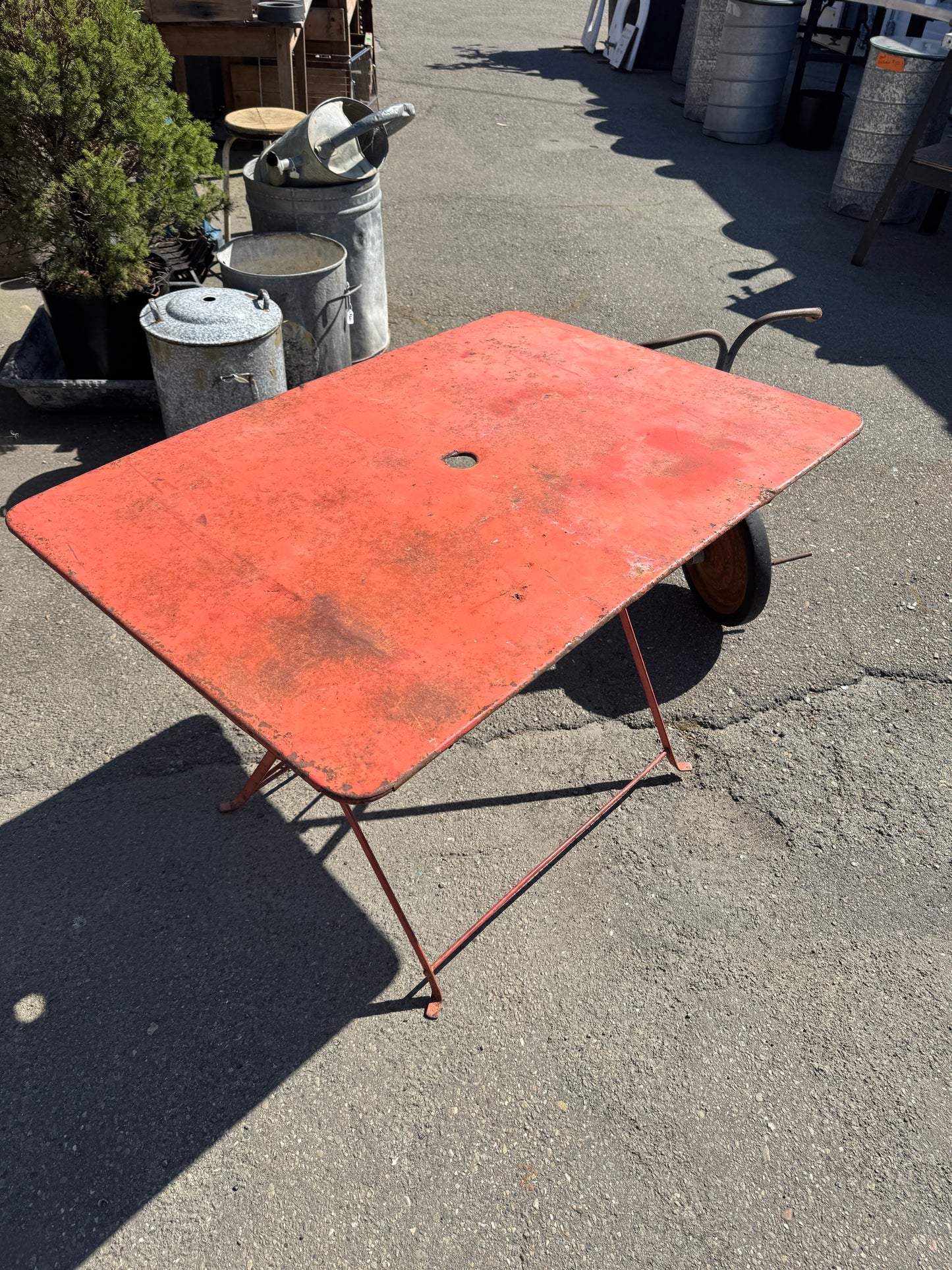 Vintage Outdoor Metal Folding Table