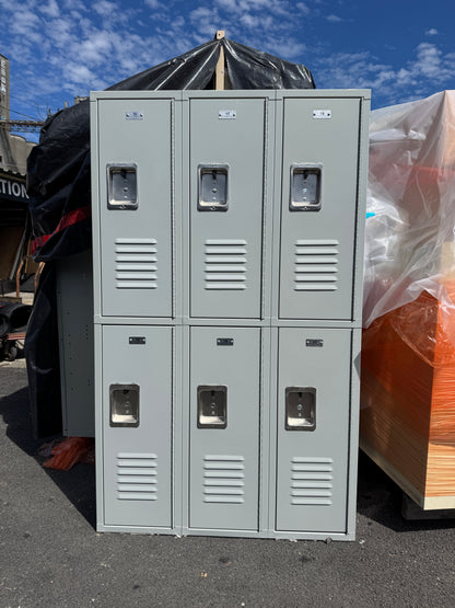 Grey Steel Double Tier Lockers
