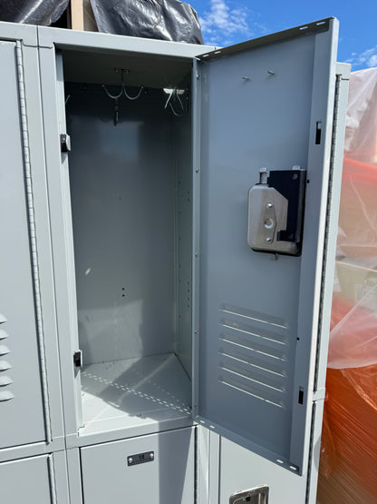 Grey Steel Double Tier Lockers