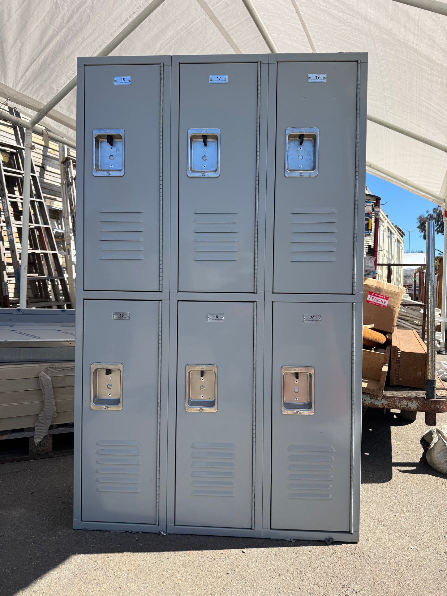 Grey Steel Double Tier Lockers