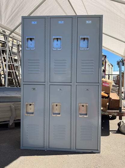 Grey Steel Double Tier Lockers