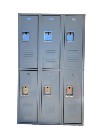 Grey Steel Double Tier Lockers