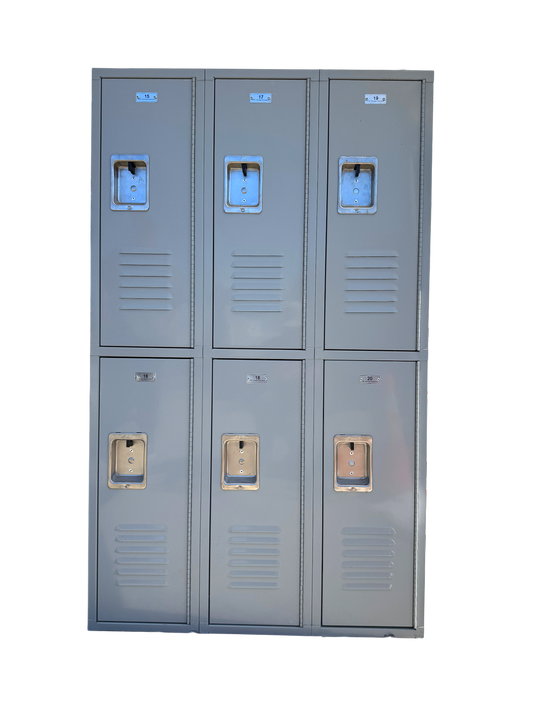 Grey Steel Double Tier Lockers