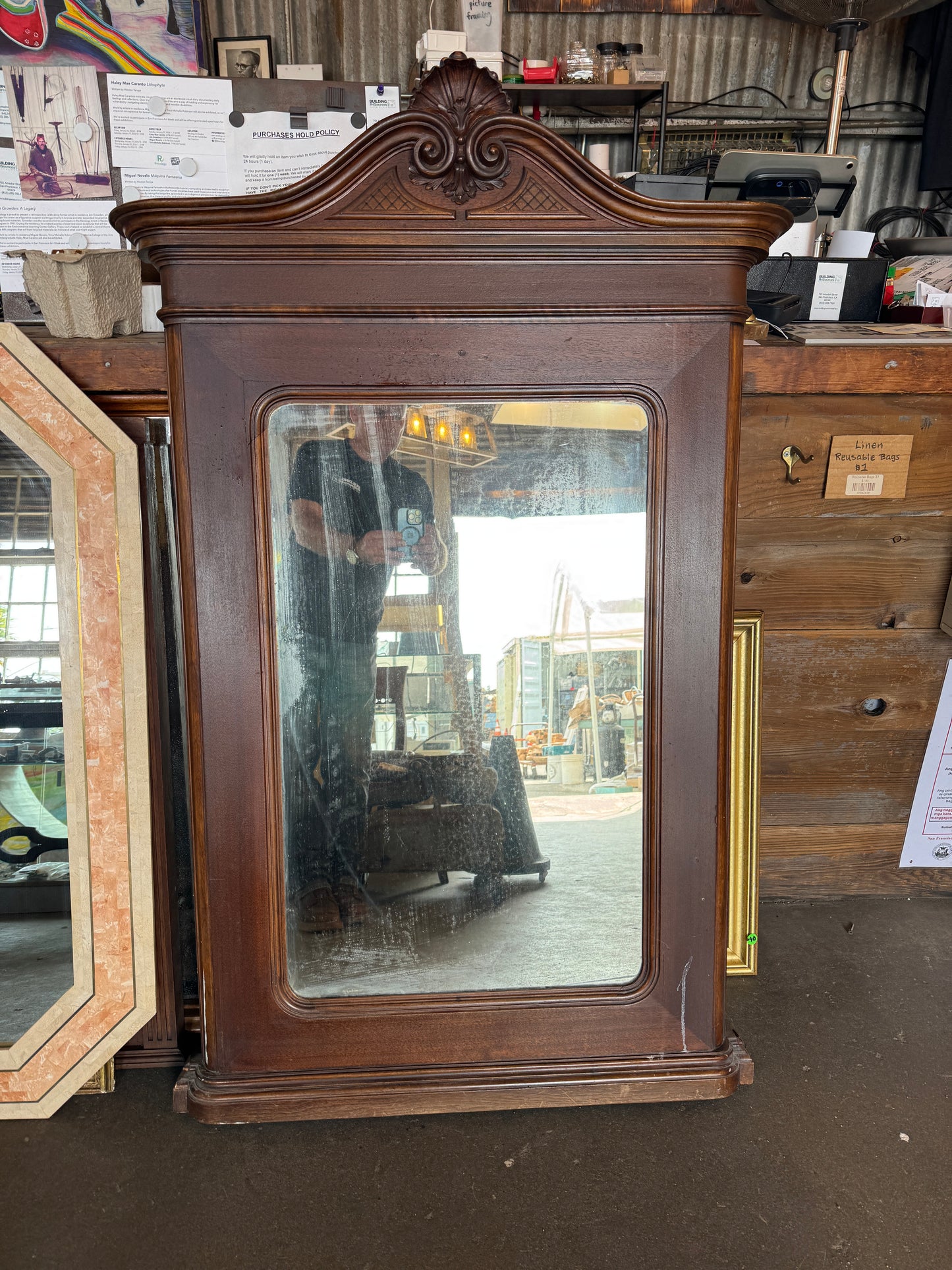 Antique Victorian Mahogany Mirror
