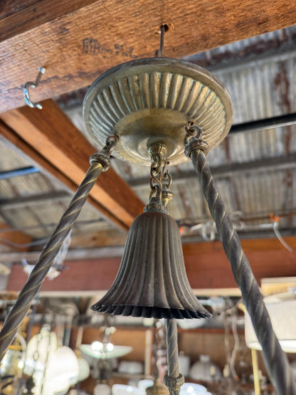 Antique Victorian Hanging Parlor Kerosene Oil Lamp