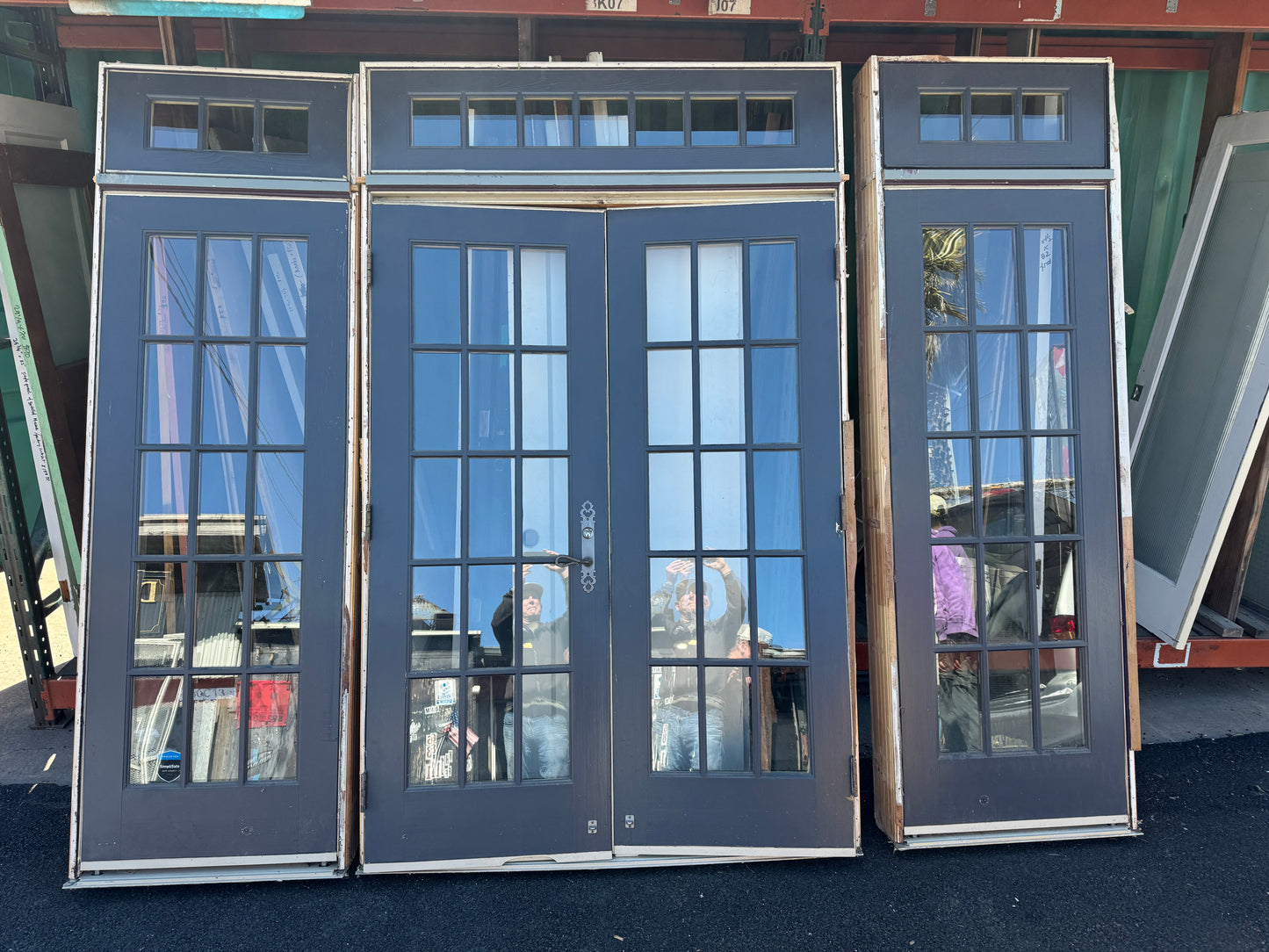 Exterior Solid Wood Double Doors with Sidelites