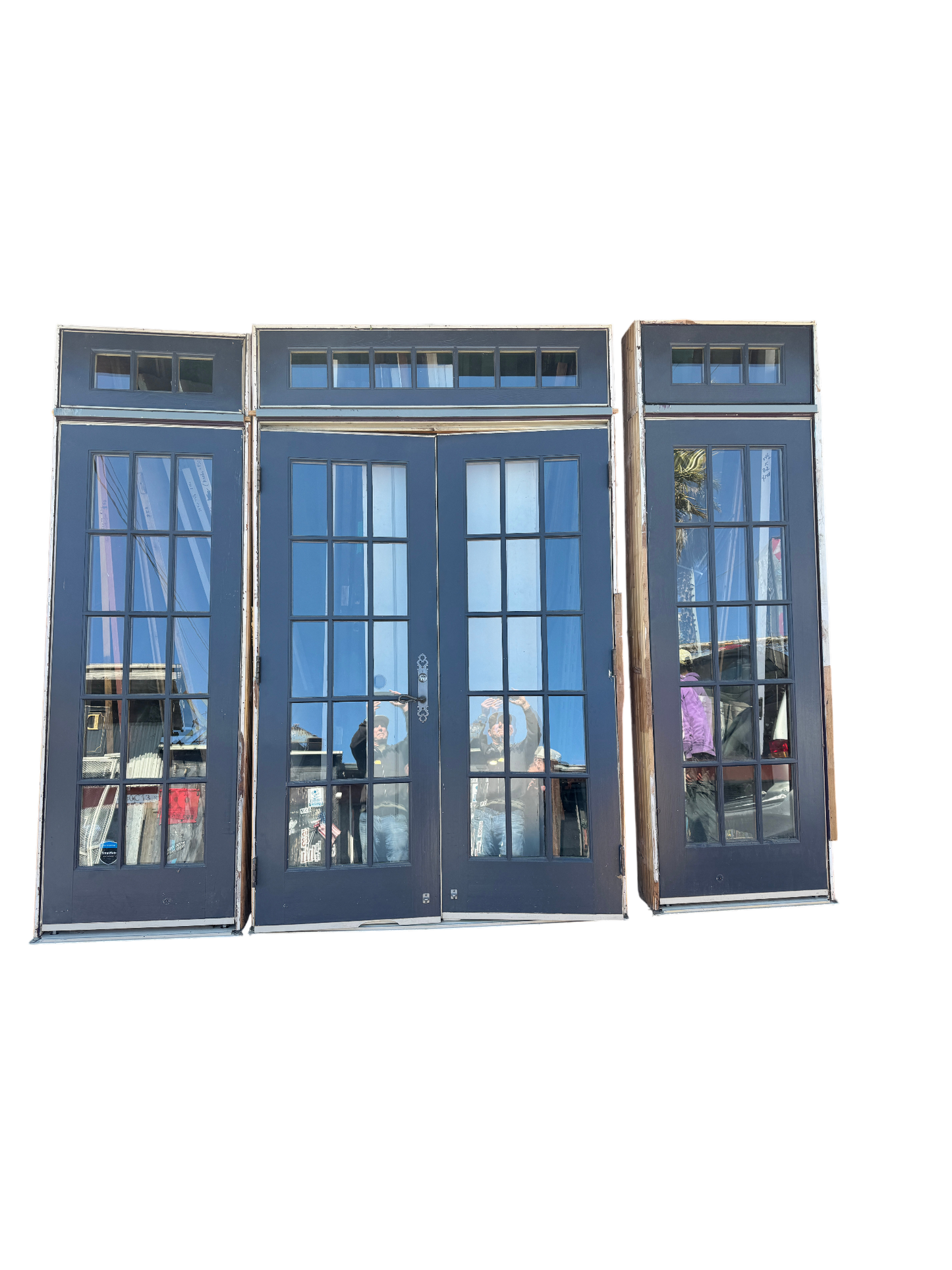 Exterior Solid Wood Double Doors with Sidelites
