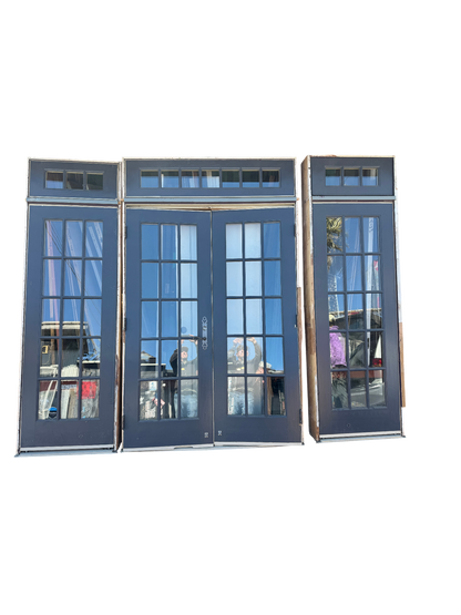 Exterior Solid Wood Double Doors with Sidelites