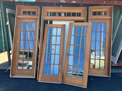 Exterior Solid Wood Double Doors with Sidelites